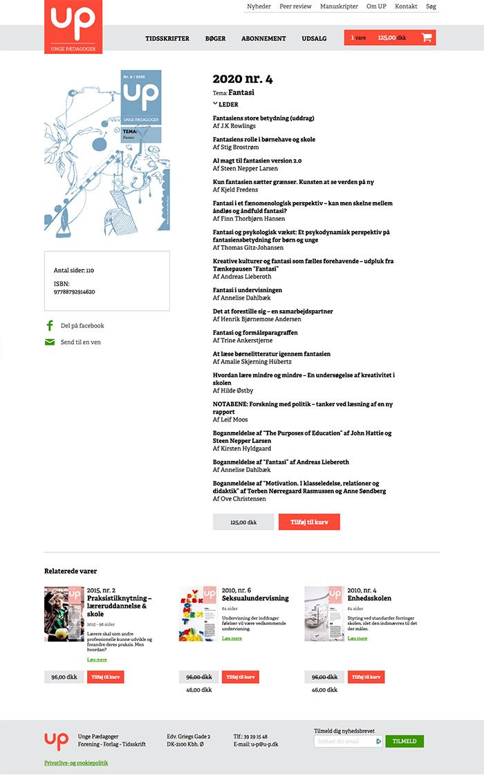 Unge Pædagoger enkeltside